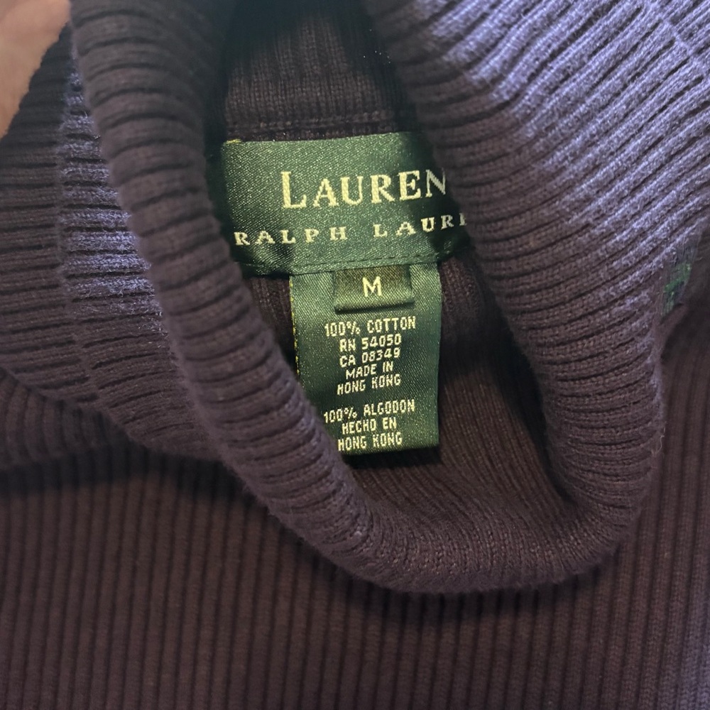 Lauren Ralph Lauren Deep Purple Turtleneck Sweater Women’s Medium Closet Staple - Picture 5 of 7